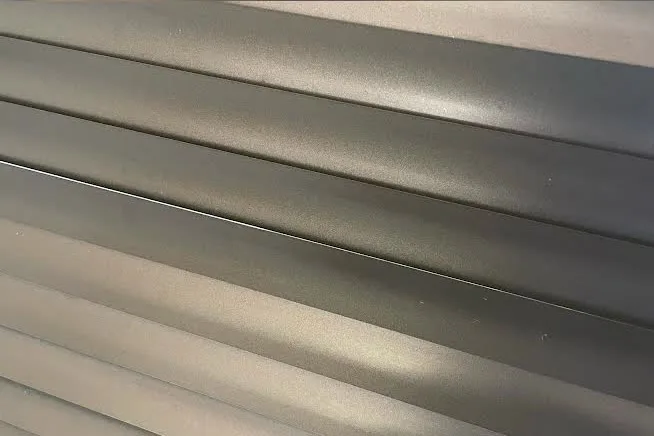 The same venetian blind slats after cleaning